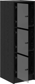 vidaXL Highboard Μαύρη Οξυά 35 x 37 x 109 εκ Επεξεργασμένο ξύλο