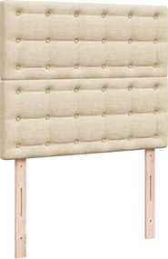 vidaXL Κρεβάτι Boxspring με Στρώμα Κρεμ 120x200 εκ. Υφασμάτινο