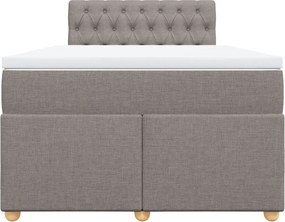 vidaXL Κρεβάτι Boxspring με Στρώμα Taupe 120x200 εκ. Υφασμάτινο