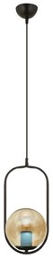 Φωτιστικό Κρεμαστό ArteLibre LORN Μαύρο/Μελί Μέταλλο/Γυαλί 17x105cm