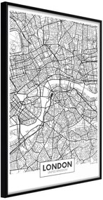 Αφίσα - City Map: London - 20x30 - Μαύρο - Χωρίς πασπαρτού