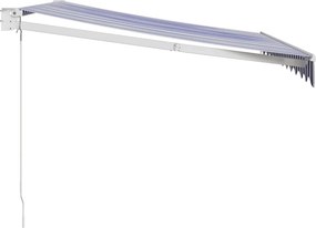 vidaXL Τέντα Πτυσσόμενη Μπλε και Λευκή 3,5 x 2,5 μ. Ύφασμα / Αλουμίνιο
