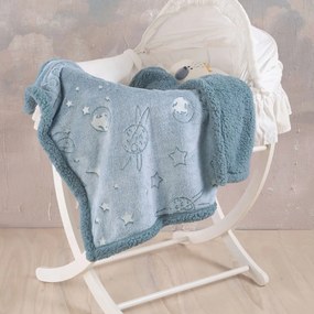 Φωσφοριζέ Κουβέρτα Fleece Αγκαλιάς Με Γουνάκι (80x110) Rythmos Oddity