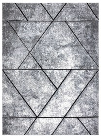 Σύγχρονο χαλί COZY 8872 Τοίχος, γεωμετρική, τρίγωνα - δομική δύο επίπεδα μαλλιού γκρι / μπλε