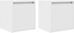 vidaXL Κομοδίνα Επιτοίχια 2 τεμ. Λευκά 38x34x40 εκ.