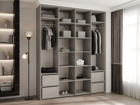 Ντουλάπα Como II 200 Τετράφυλλη-Cashmere - Μαύρο