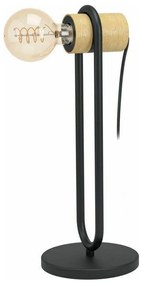 Φωτιστικό Επιτραπέζιο 43543 Chieveley 1/E27 Wood Black-Beige Eglo Metal,Wood