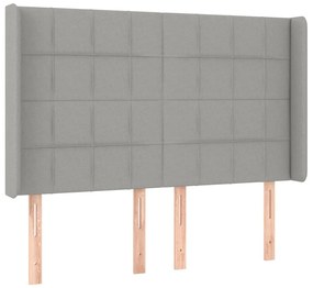 vidaXL Κρεβάτι Boxspring με Στρώμα &amp; LED Αν.Γκρι 140x190εκ. Υφασμάτινο