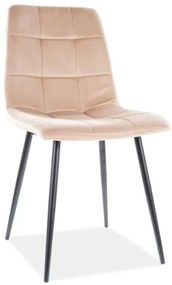80-2223 Επενδυμένη καρέκλα ύφασμια MIla 45x41x86 μαύρο/μπεζ βελούδο DIOMMI MILAVCBE, 1 Τεμάχιο