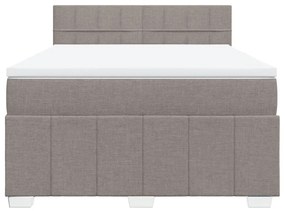 Κρεβάτι Boxspring με Στρώμα Taupe 160x200 εκ. Υφασμάτινο - Μπεζ-Γκρι