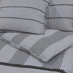 Σετ Παπλωματοθήκη vidaXL Γκρι 155x220 εκ. Βαμβακερό