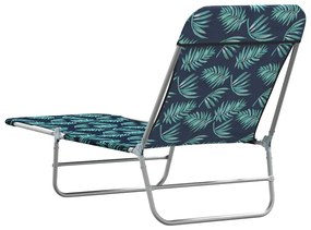 vidaXL Ξαπλώστρες Πτυσσόμενες 2 τεμ. με Σχέδιο Φύλλων Ατσάλι / Ύφασμα