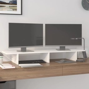 VidaXL Βάση Οθόνης Λευκή 100x27x15 εκ. από Μασίφ Ξύλο Πεύκου