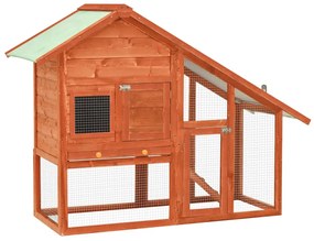 vidaXL Κλουβί Κουνελιών 140 x 63 x 120 εκ. από Μασίφ Ξύλο Ελάτης