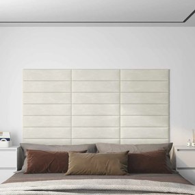 vidaXL Κεφαλάρι Τοίχου 12 pcs Κρεμ Βελούδο