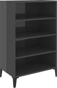 vidaXL Ραφιέρα Γυαλιστερή Γκρι 57 x 35 x 90 εκ. από Επεξ. Ξύλο