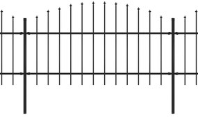 vidaXL Κάγκελα Περίφραξης με Λόγχες Μαύρα (1-1,25) x 13,6 μ. Ατσάλινα