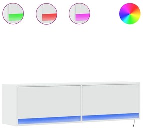 Έπιπλο Τοίχου Τηλεόρασης με LED Λευκό 140x31x38 εκ. - Λευκό