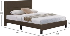ΚΡΕΒΑΤΙ TRILLOP HM666.13 ΚΑΦΕ ΥΦΑΣΜΑ ΓΙΑ ΣΤΡΩΜΑ 160X200εκ.