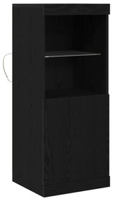 vidaXL Μπουφές με LED Φώτα Μαύρος Δρυς 41x37x100 εκ.