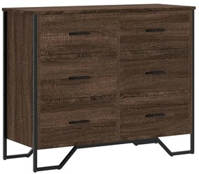 vidaXL Συρταριέρα Καφέ Δρυς 91x35,5x74,5 εκ. από Επεξεργ. Ξύλο