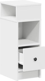 vidaXL Κομοδίνο με συρτάρι Λευκό 25x31x66 cm