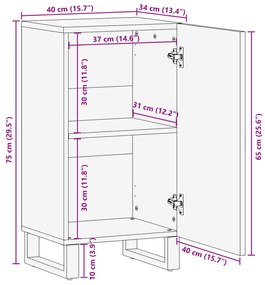 ΝΤΟΥΛΑΠΙ 40 X 34 X 75 ΕΚ. ΑΠΟ ΜΑΣΙΦ ΑΚΑΤΕΡΓΑΣΤΟ ΞΥΛΟ ΜΑΝΓΚΟ 377554