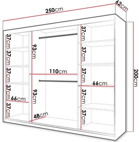 Ντουλάπα συρόμενη Riflo με καθρέπτη
