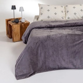 Κουβέρτα Tokyo Fleece Dark Grey Melinen Μονό 160x220cm Πολυέστερ
