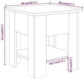 vidaXL Τραπεζάκι Σαλονιού Λευκό 40 x 40 x 42 εκ. από Συνθετικό Ξύλο