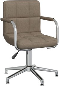 vidaXL Καρέκλα Τραπεζαρίας Περιστρεφόμενη Taupe Υφασμάτινη