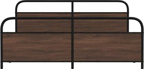 vidaXL Σκελετός Κρεβ. Χωρίς Στρώμα Καφέ Δρυς 180x200 εκ. Μεταλλικό