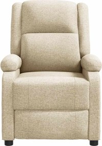 vidaXL Πολυθρόνα Μασάζ Κρεμ Υφασμάτινη