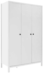 Megapap Ντουλάπα Ρούχων French Τρίφυλλη Λευκό 125x54x196εκ.