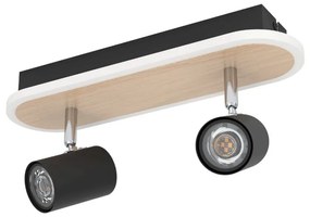 Φωτιστικό Οροφής - Σποτ Rimbocchi 901632 34x10x15cm Led Black-Natural Eglo