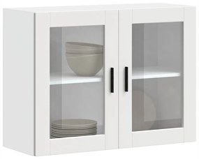 vidaXL Ντουλάπι τοίχου κουζίνας με γυάλινη πόρτα Porto Λευκό