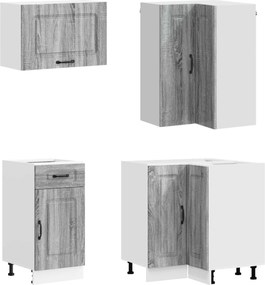 vidaXL Μονάδα κουζίνας KALMAR 8 pcs Γκρι Sonoma Επεξεργασμένο Ξύλο