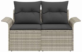 vidaXL Καναπές Κήπου Ανοιχτό γκρι 141 x 62 x 69 εκ. συνθετικό ρατάν
