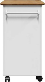 vidaXL Καροτσάκι κουζίνας BODO Λευκό και καφέ 67,5x45x80 cm