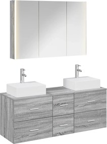 vidaXL Σετ Επίπλων Μπάνιου 4 pcs Γκρι Sonoma
