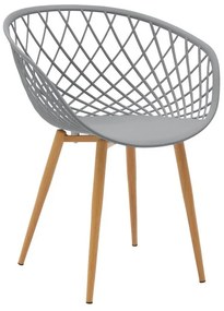 Chair Ezra grey pp-natural metal leg 62x42x82cm 62x42x82 εκ.