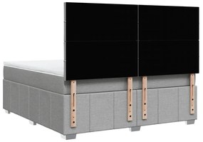 Κρεβάτι Boxspring με Στρώμα Ανοιχτό Γκρι 180x200 εκ. Υφασμάτινο - Γκρι