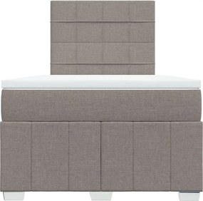 vidaXL Κρεβάτι Boxspring με Στρώμα Taupe 120x190 εκ. Υφασμάτινο