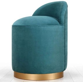 Σκαμπό Dover 209FLF1108 45x70cm Petrol-Gold