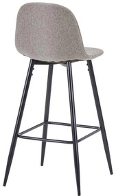 Σκαμπό μπαρ μεσαίου ύψους Bella ανοιχτό γκρι ύφασμα-πόδι μαύρο μέταλλο 41x47x93εκ 4αδα 41x47x93 εκ.