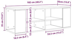 vidaXL Τοίχου Ντουλάπι Τηλεόρασης Παλαιό ξύλο 102 x 35 x 35 cm