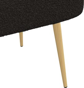 vidaXL Δερμάτινος Πάγκος με Πλάτη Μαύρο 110 x 60 x 76 cm Μπουκλέ