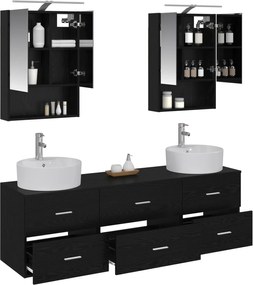 vidaXL Σετ Επίπλων Μπάνιου 5 pcs Μαύρη Δρυς