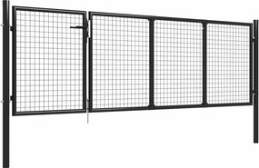 vidaXL Πόρτα Κήπου Ατσάλινη 350x100 εκ. Ανθρακί