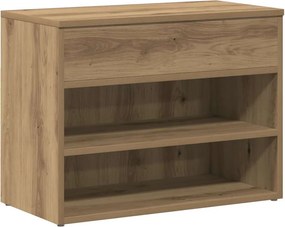 vidaXL Πάγκος Παπουτσιών τεχνίτης Δρυς 60x30x45 εκ. Επεξεργασμένο Ξύλο